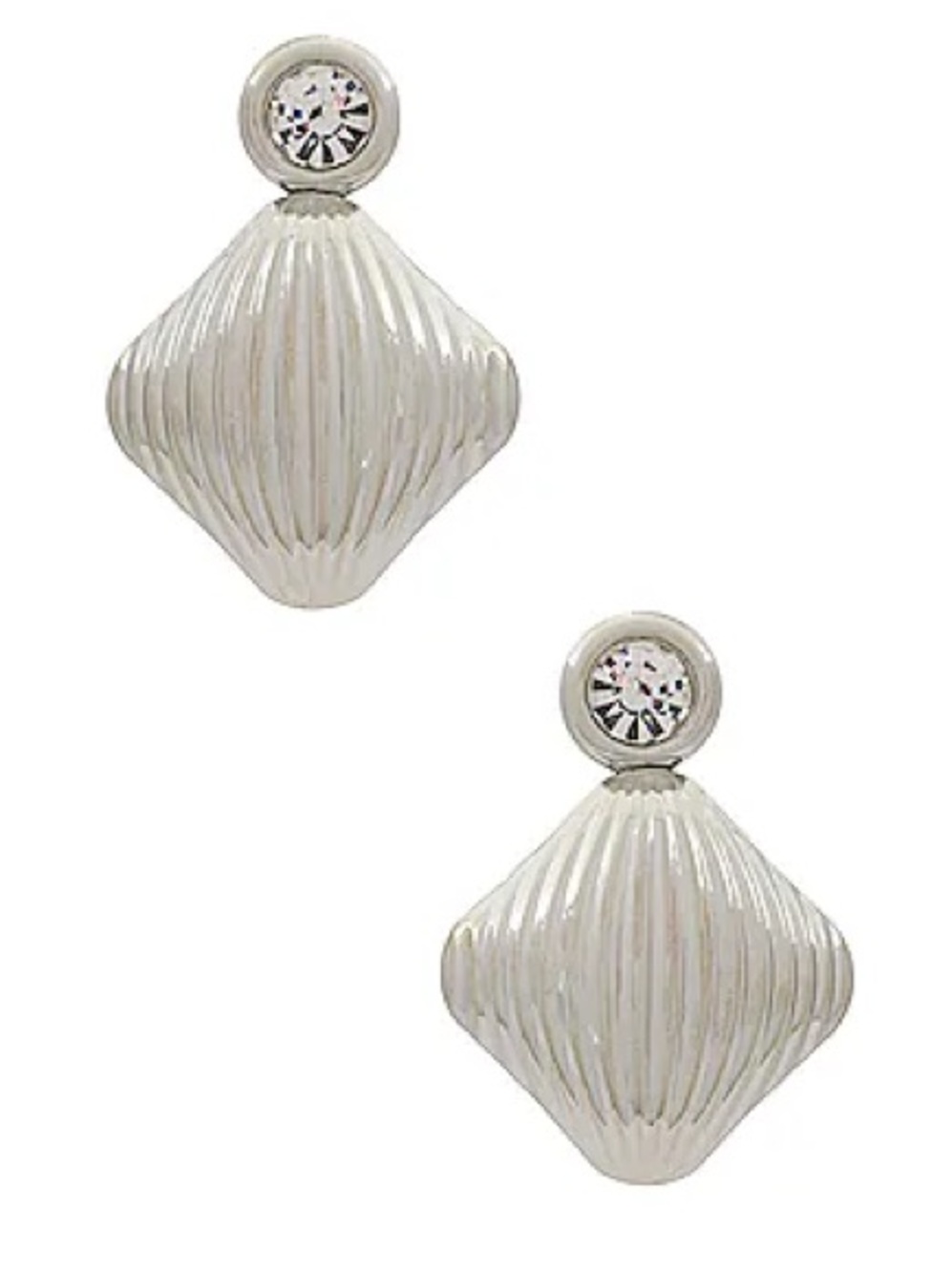 Square Drop Earrings in Silver